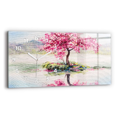 Vízszintes üvegóra 60x30 Egy fa mozaikja