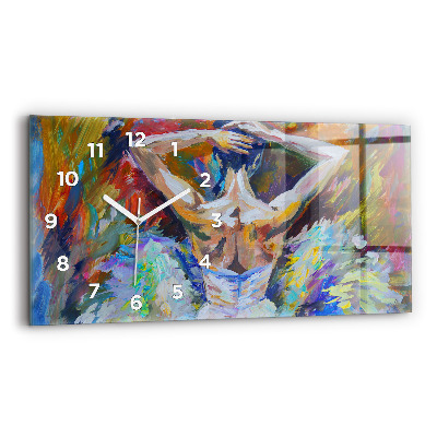 Vízszintes üvegóra 60x30 Festett balerina