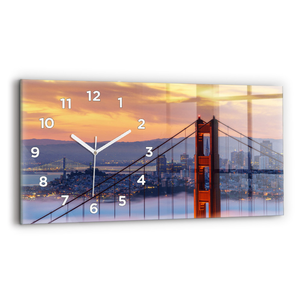 Négyszögletes üvegóra vízszintesen 60x30 San Francisco híd