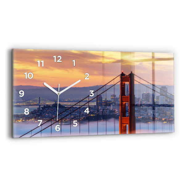 Négyszögletes üvegóra vízszintesen 60x30 San Francisco híd