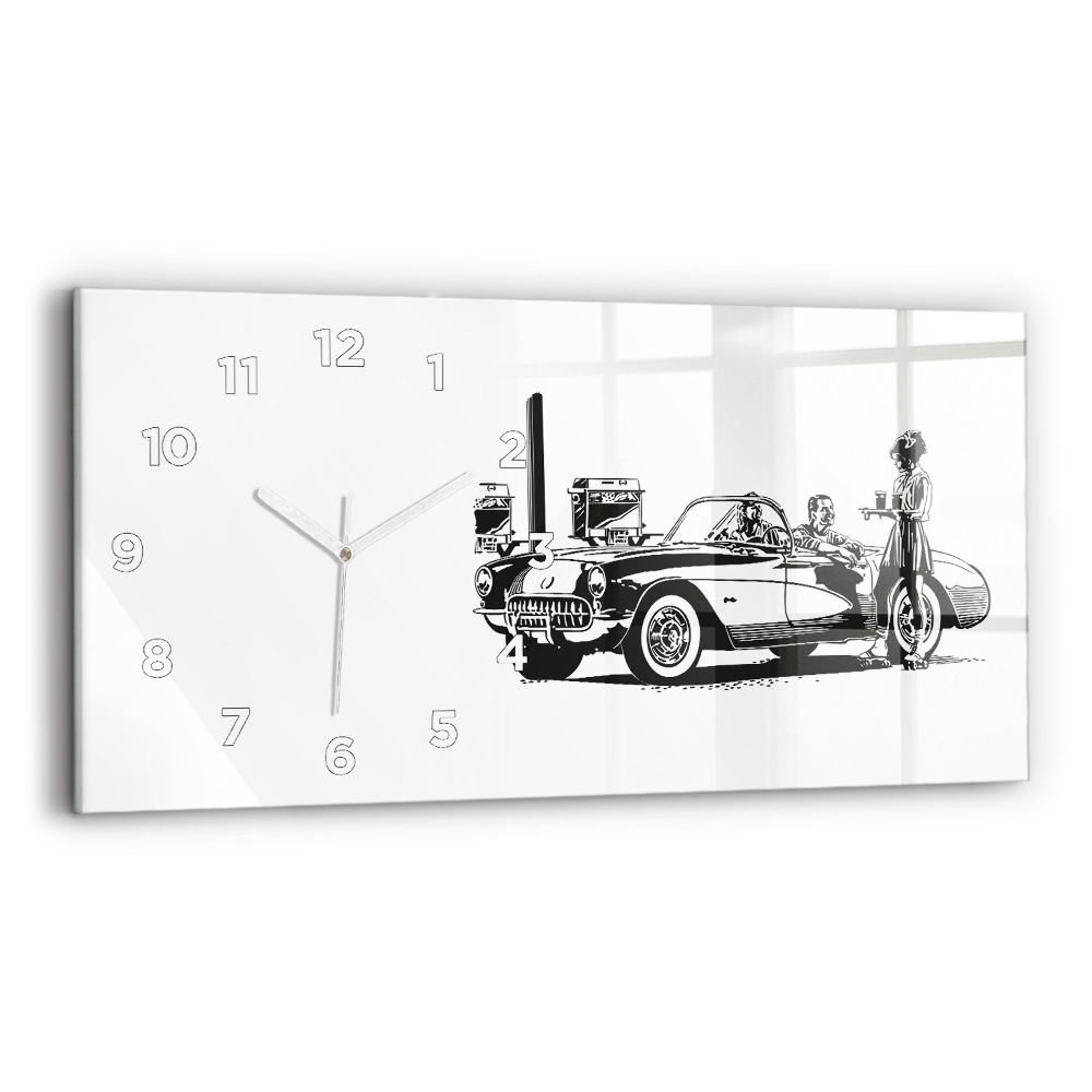 Négyszögletes üvegóra vízszintesen 60x30 Retro illusztráció
