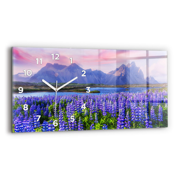Vízszintes üvegóra 60x30 Hegyi kilátás Izland
