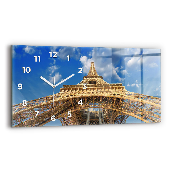 Négyszögletes üvegóra vízszintesen 60x30 Franciaország Eiffel-torony