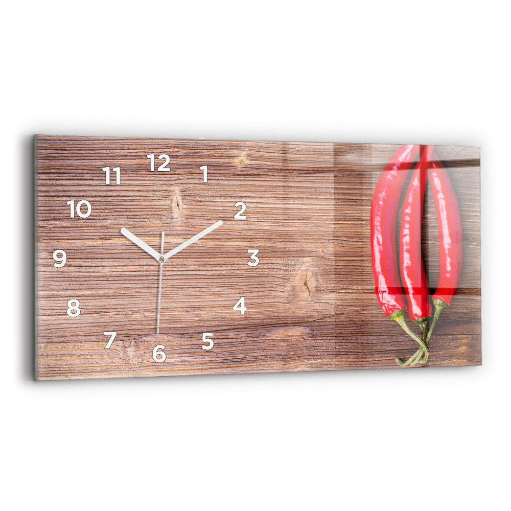 Négyszögletes üvegóra vízszintesen 60x30 Paprika