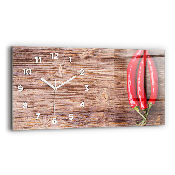 Négyszögletes üvegóra vízszintesen 60x30 Paprika