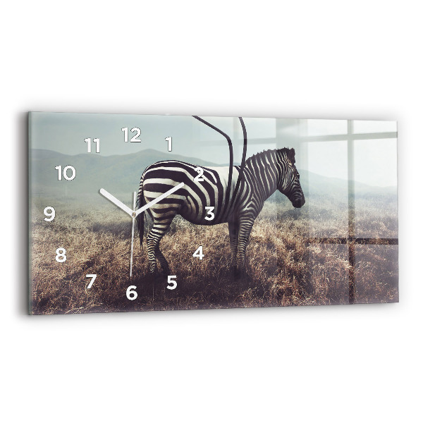 Négyszögletes üvegóra vízszintesen 60x30 Zebra - Absztrakció