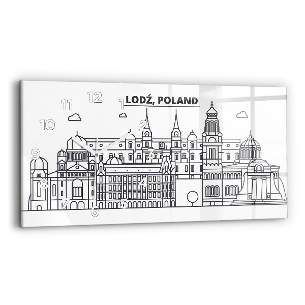 Üvegóra vízszintesen 60x30 Łódźi építészeti panoráma