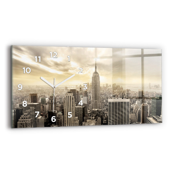 Vízszintes üvegóra 60x30 New York-i tornyok