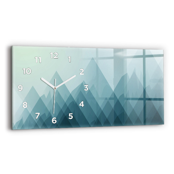 Négyszögletes üvegóra vízszintesen 60x30 Geometrikus figurák