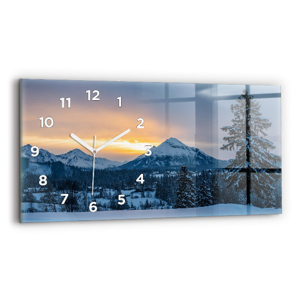Vízszintes üvegóra 60x30 Hegyi táj