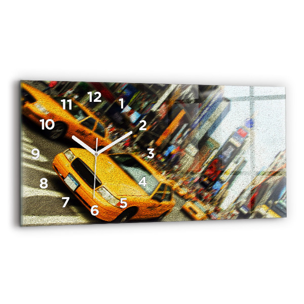 Négyszögletes üvegóra vízszintesen 60x30 New York-i taxik