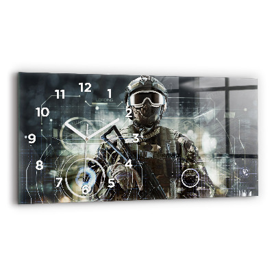 Üvegóra vízszintesen 60x30 Katona fegyverrel