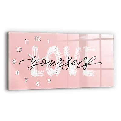 Vízszintes üvegóra 60x30 Szeresd magad felirat