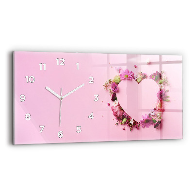 Üvegóra vízszintesen 60x30 Virágok szíve