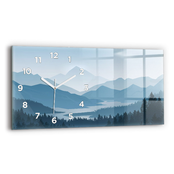 Vízszintes üvegóra 60x30 Hegyvidéki táj
