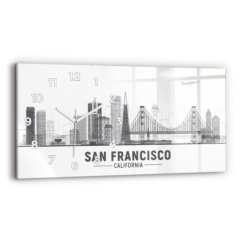 Vízszintes üvegóra 60x30 San Francisco látképe