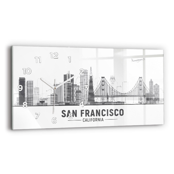Vízszintes üvegóra 60x30 San Francisco látképe