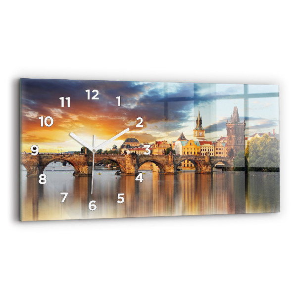 Négyszögletes üvegóra vízszintesen 60x30 Panoráma egy folyóra