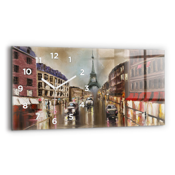 Vízszintes üvegóra 60x30 Párizs városa