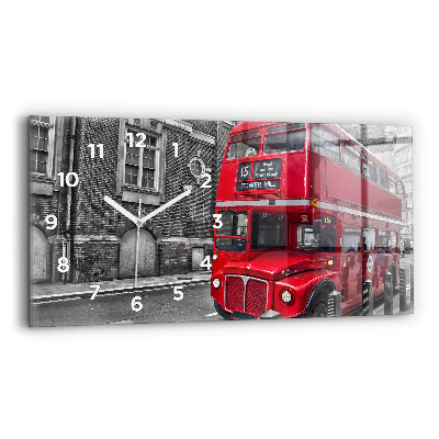 Vízszintes üvegóra 60x30 Piros emeletes busz