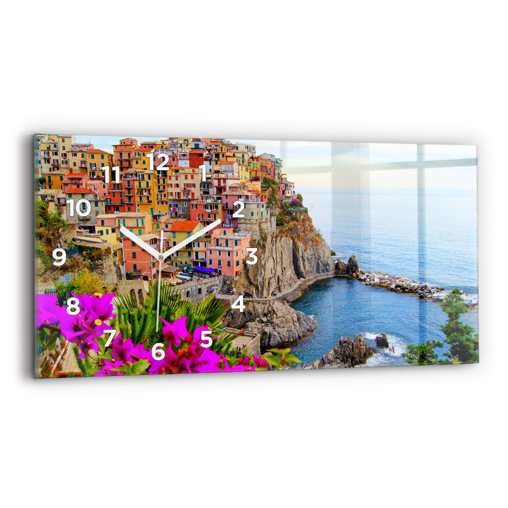 Négyszögletes üvegóra vízszintesen 60x30 Wybrzeże Cinque Terre