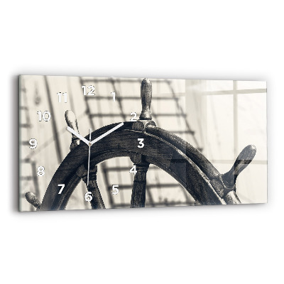 Négyszögletes üvegóra vízszintesen 60x30 Ősi hajó