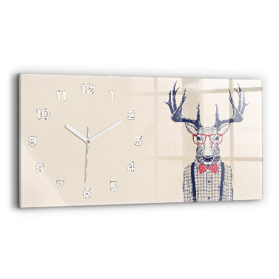 Négyszögletes üvegóra vízszintesen 60x30 Szarvas ingben