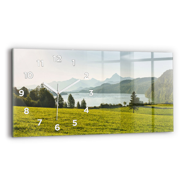 Négyszögletes üvegóra vízszintesen 60x30 Hegyek és mezők
