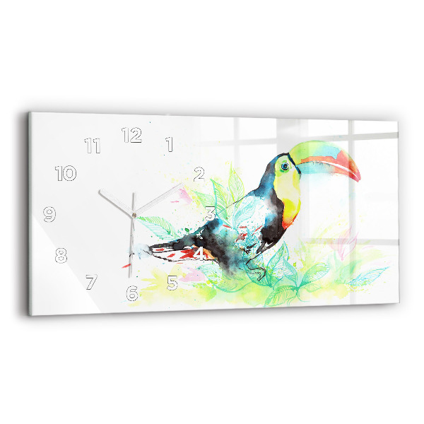 Vízszintes üvegóra 60x30 Tukán a fűben