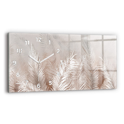 Négyszögletes üvegóra vízszintesen 60x30 Trópusi levelek