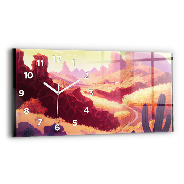 Vízszintes üvegóra 60x30 Arizona sivatag illusztráció