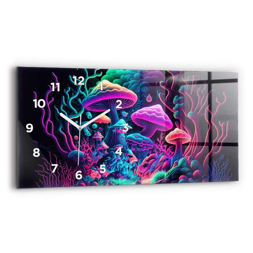 Vízszintes üvegóra 60x30 Neon gombák