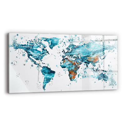 Üvegóra vízszintesen 60x30 Akvarell világtérkép