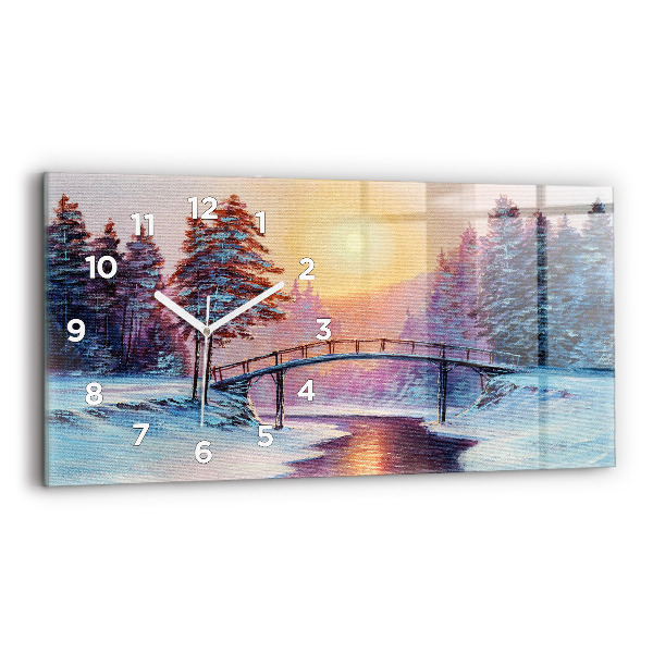 Üvegóra vízszintesen 60x30 Karácsonyfa és híd