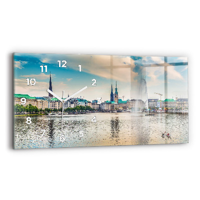 Vízszintes üvegóra 60x30 Binnenalster Hamburgban