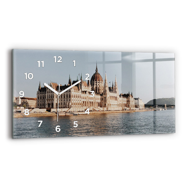 Négyszögletes üvegóra vízszintesen 60x30 Parlament Budapesten