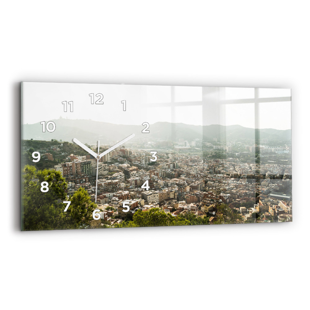 Üvegóra vízszintesen 60x30 Barcelona kilátás a Montjuicra