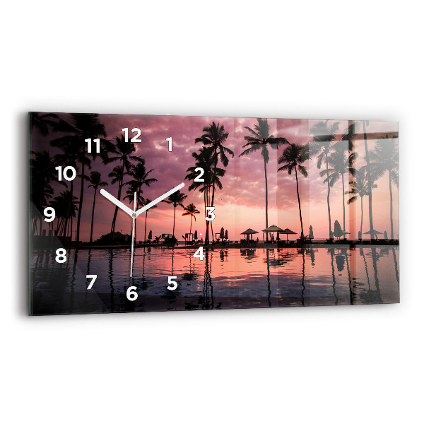 Vízszintes üvegóra 60x30 Pálmafák Hawaiin
