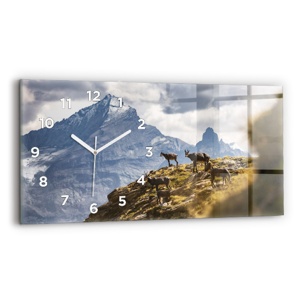 Vízszintes üvegóra 60x30 Kecske az Aosta-völgyben