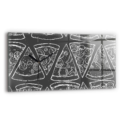 Vízszintes üvegóra 60x30 Festett pizza