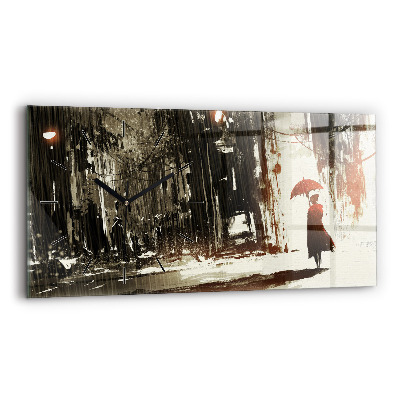 Üvegóra vízszintesen 60x30 Nő esős éjszakában