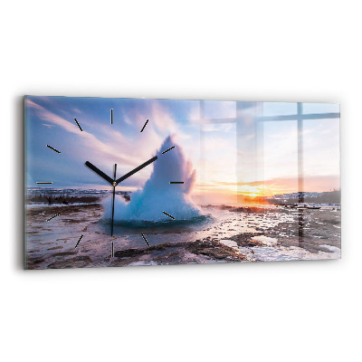 Négyszögletes üvegóra vízszintesen 60x30 Gejzír Izland szigetén