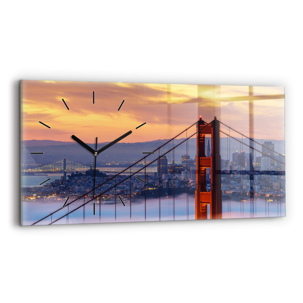 Négyszögletes üvegóra vízszintesen 60x30 San Francisco híd