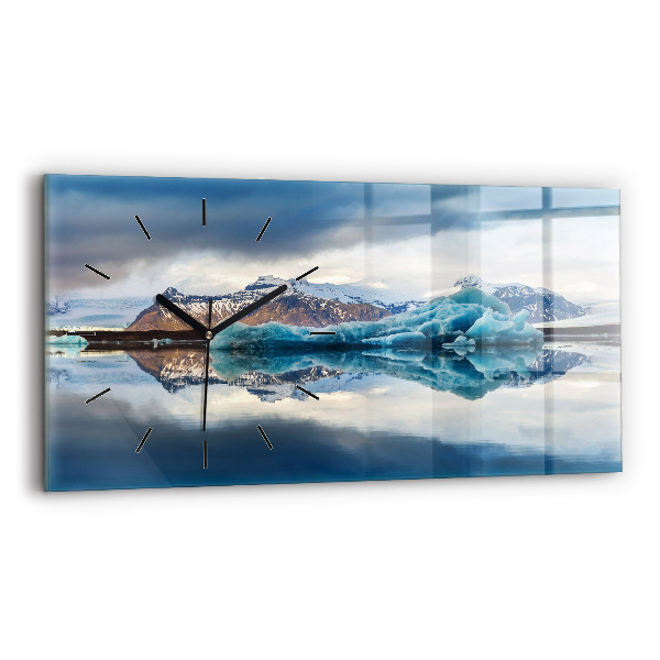 Négyszögletes üvegóra vízszintesen 60x30 Jokulsarlon tó Izland