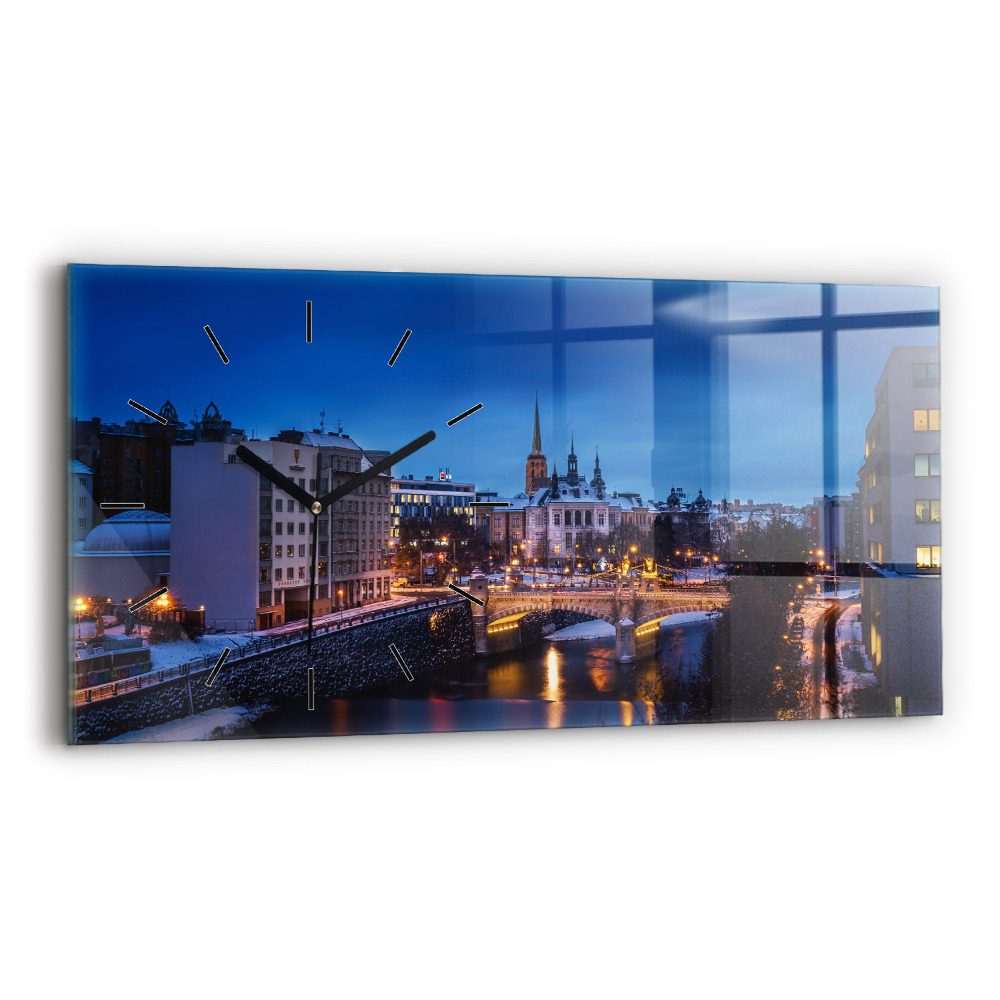 Négyszögletes üvegóra vízszintesen 60x30 Pilseni panoráma