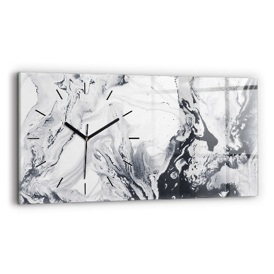 Négyszögletes üvegóra vízszintesen 60x30 Absztrakt tinta márvány