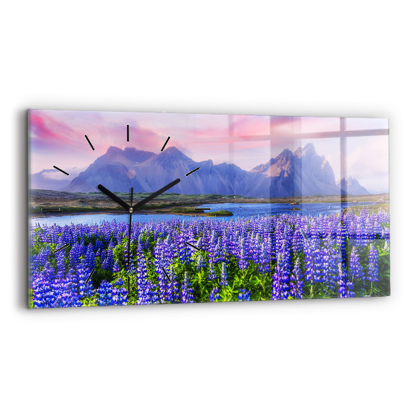 Vízszintes üvegóra 60x30 Hegyi kilátás Izland