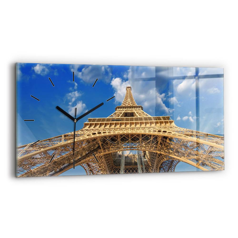 Négyszögletes üvegóra vízszintesen 60x30 Franciaország Eiffel-torony