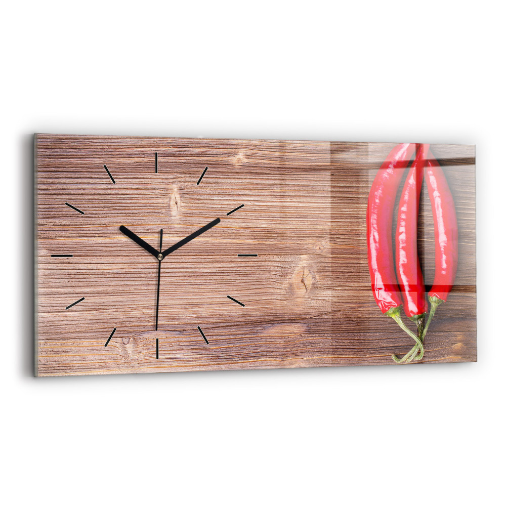 Négyszögletes üvegóra vízszintesen 60x30 Paprika