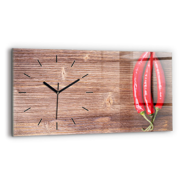 Négyszögletes üvegóra vízszintesen 60x30 Paprika